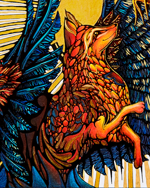 illustration-handgezeichnet-fantasieart-fuchs-fluegel-schmetterling-sonne-farbig-acryl-gold-tusche-spirituell-fantasie_4-5