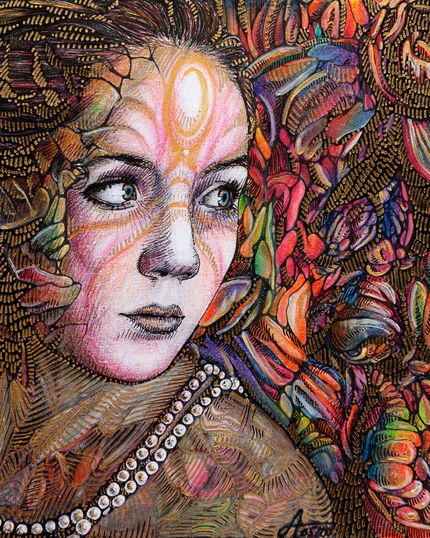 7_-Ann-Brown-Art-Porträtzeichnung-Porträt-Realistisches-Porträt-Illustration-Kunst-Künstler--Tusche-Traditionell-Grafische-Malerei--Muster-Grafik-_8